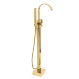 Vrijstaande badkraan - goud - met handdouche - 122 cm hoog