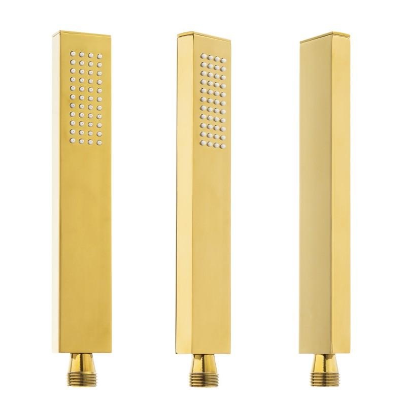 Vrijstaande badkraan - goud - met handdouche - 122 cm hoog