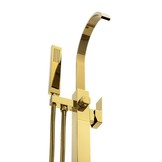 Vrijstaande badkraan - goud - met handdouche - 122 cm hoog