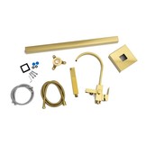 Vrijstaande badkraan - goud - met handdouche - 122 cm hoog