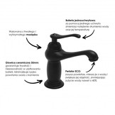 Wastafelkraan - zwart - retro - 11x17 cm - eengreeps