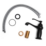 Wastafelkraan - zwart - retro - 11x17 cm - eengreeps