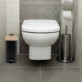 Pedaalemmer - prullenbak badkamer - 5 liter - zwart bamboe