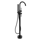 Vrijstaande badkraan - zwart - met handdouche - 114 cm hoog