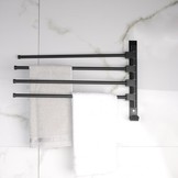 Handdoekenrek - wandmontage - 38,5x24 cm - zwart