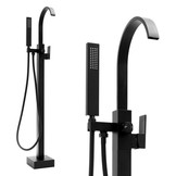Vrijstaande badkraan - met handdouche - 122,5cm hoog - zwart