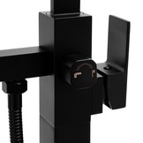 Vrijstaande badkraan - met handdouche - 122,5cm hoog - zwart
