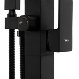 Vrijstaande badkraan - met handdouche - 122,5cm hoog - zwart