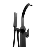 Vrijstaande badkraan - met handdouche - 122,5cm hoog - zwart