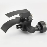 Badkraan met handdouche - opbouw - platte uitloop - zwart