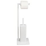 WC rolhouder staand met toiletborstel - 20x63cm - wit