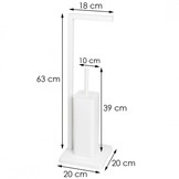 WC rolhouder staand met toiletborstel - 20x63cm - wit