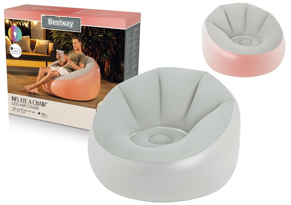 Bestway - opblaasbare stoel - met verlichting - 102x97x71 cm
