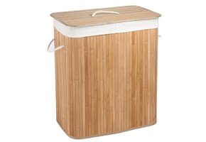 Wasmand - 2 vakken - 100 L - 52,5x33,5x63 cm - bamboe