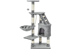 Krabpaal kattenboom XXL 117 x 79 x 50 cm grijs