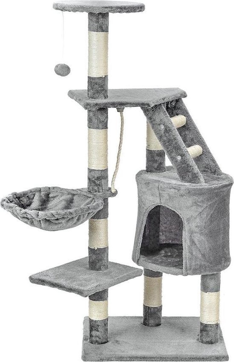Krabpaal kattenboom XXL 117 x 79 x 50 cm grijs