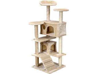 Krabpaal kattenboom XXL 131 x 58 x 50 cm beige
