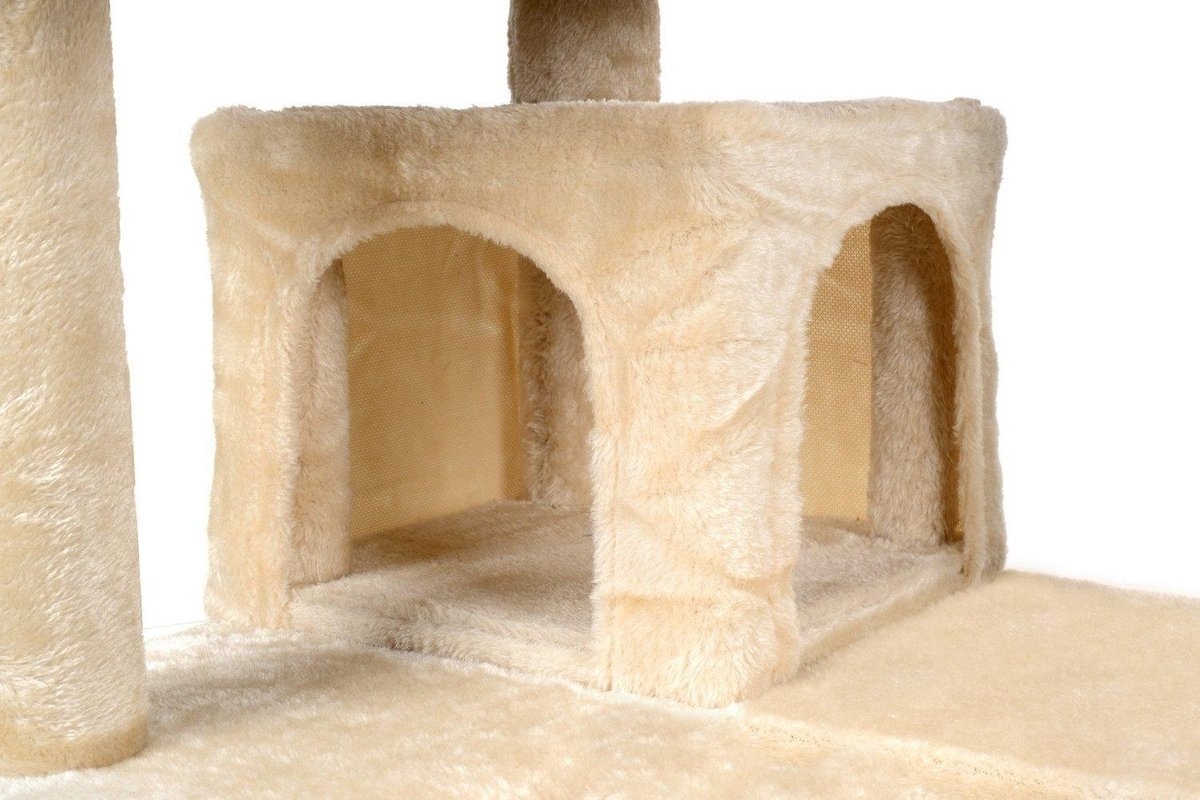 Krabpaal kattenboom XXL 131 x 58 x 50 cm beige