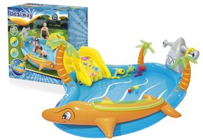Bestway vissen - kinderzwembad met glijbaan - 280x257x87 cm