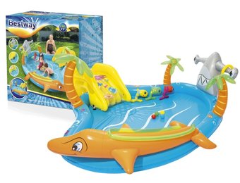 Bestway vissen - kinderzwembad met glijbaan - 280x257x87 cm