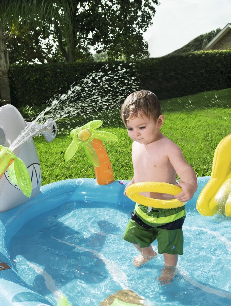 Bestway vissen - kinderzwembad met glijbaan - 280x257x87 cm