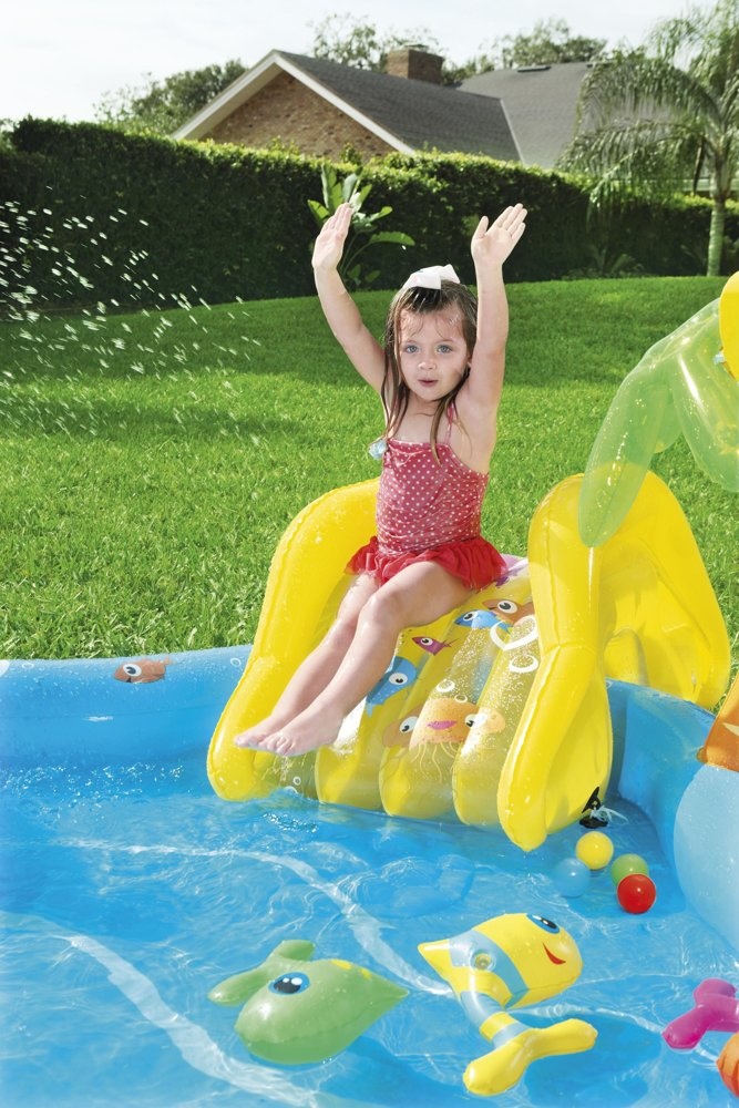 Bestway vissen - kinderzwembad met glijbaan - 280x257x87 cm