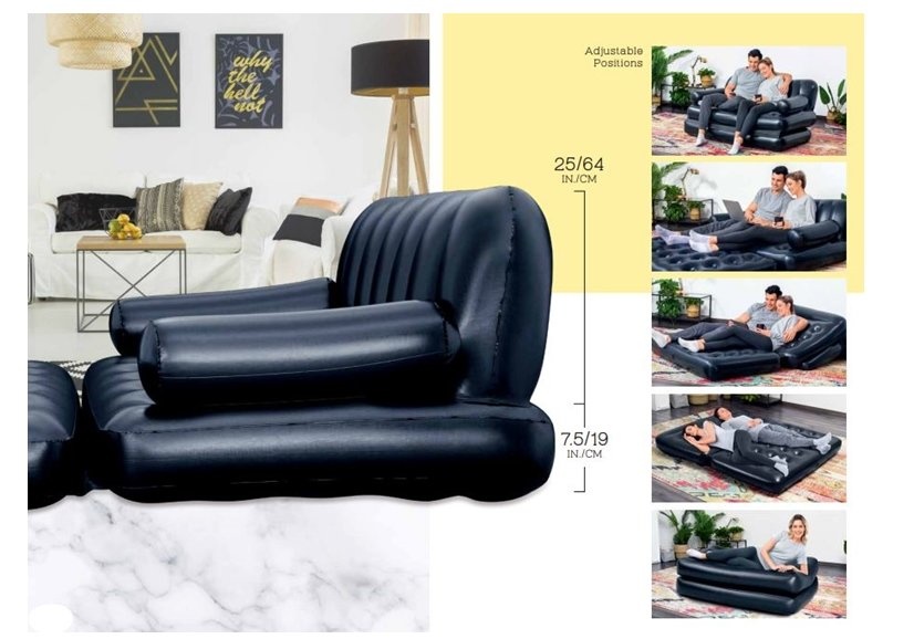 Bestway - opblaasbare bank - luchtbed - 188x152x64 cm - 75054