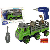Speelgoed auto - dino transport truck - 30x12x15 cm - groen