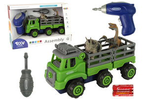 Speelgoed auto - dino transport truck - 30x12x15 cm - groen