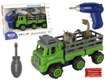 Speelgoed auto - dino transport truck - 30x12x15 cm - groen