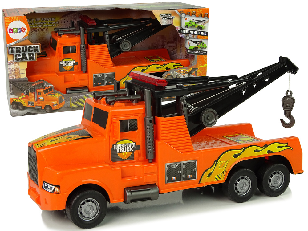 Speelgoed auto - takelwagen - 44 x 17 x 24 cm - oranje