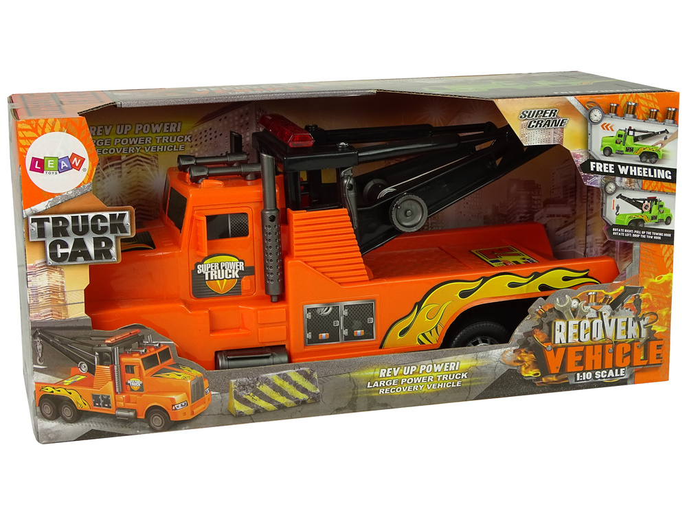 Speelgoed auto - takelwagen - 44 x 17 x 24 cm - oranje