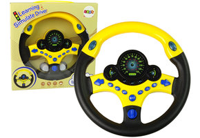 Speelgoed stuur - 25 x 25 x 3 cm - geel zwart