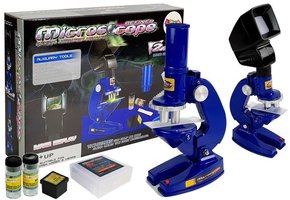 Microscoop kind - 100x - 200x - 450x - blauw