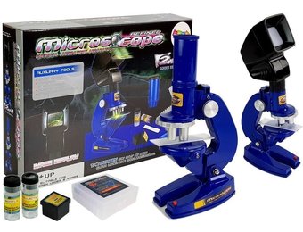 Microscoop kind - 100x - 200x - 450x - blauw