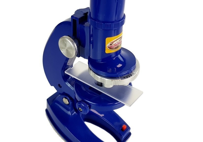 Microscoop kind - 100x - 200x - 450x - blauw