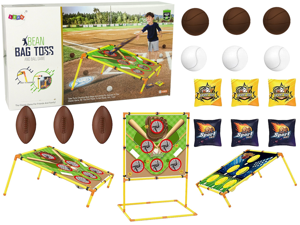 Werpspel - met 3 verschillende borden en ballen - 64 x 62 cm