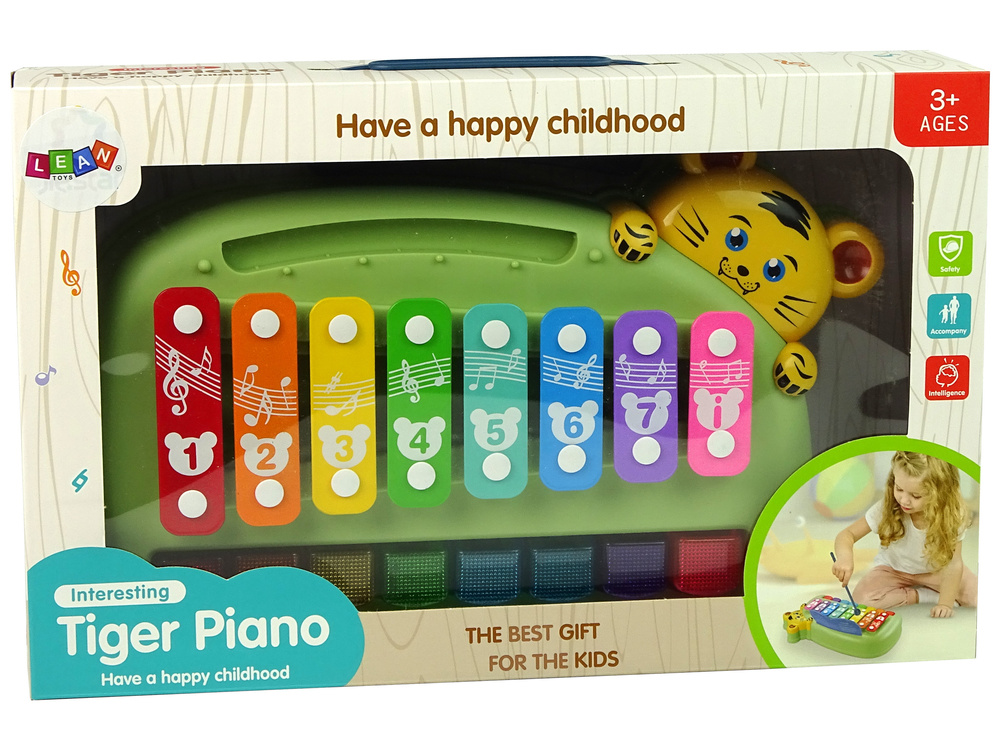 Kinderpiano - xylofoon baby - tijger - 32 x 21 x 8 cm