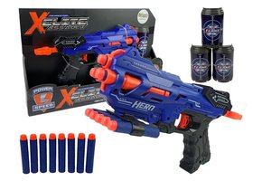 Nerf gun - 29x15x5cm - 8 schuimpatronen - 18m bereik - blauw