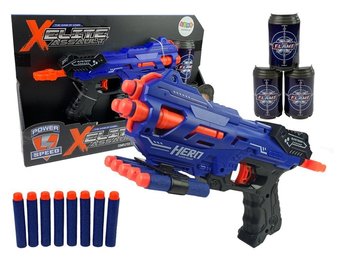 Nerf gun - 29x15x5cm - 8 schuimpatronen - 18m bereik - blauw