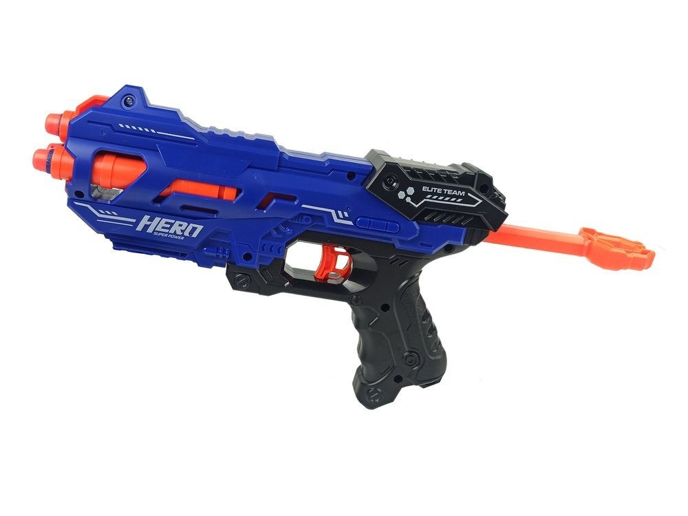 Nerf gun - 29x15x5cm - 8 schuimpatronen - 18m bereik - blauw