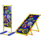 Schietsspel - werpspel - met ballen en speelgoed pistolen