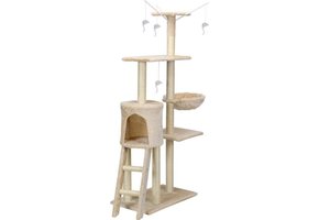 Krabpaal kattenboom XXL 135 x 97 x 55 cm beige