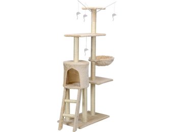 Krabpaal kattenboom XXL 135 x 97 x 55 cm beige