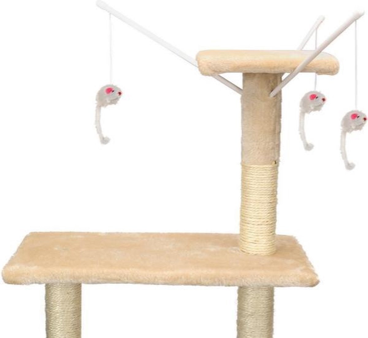 Krabpaal kattenboom XXL 135 x 97 x 55 cm beige