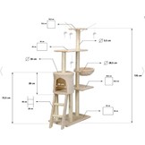 Krabpaal kattenboom XXL 135 x 97 x 55 cm beige