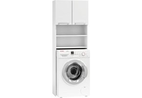 Wasmachine kast - 4 schappen & 2 deuren - wit