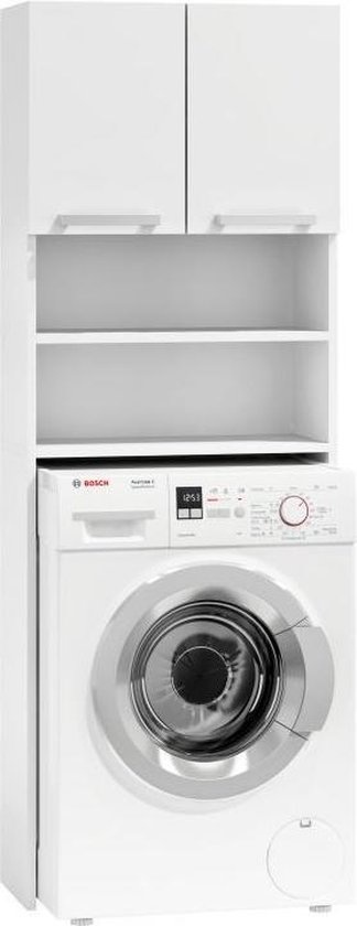 Wasmachine kast - 4 schappen & 2 deuren - wit