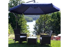 Zweefparasol - inklapbaar - marineblauw - Ø 300 cm