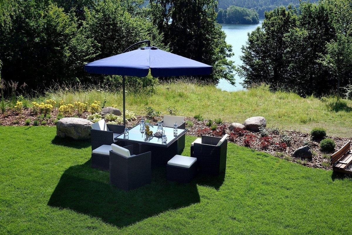 Zweefparasol - inklapbaar - marineblauw - Ø 300 cm